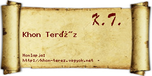 Khon Teréz névjegykártya